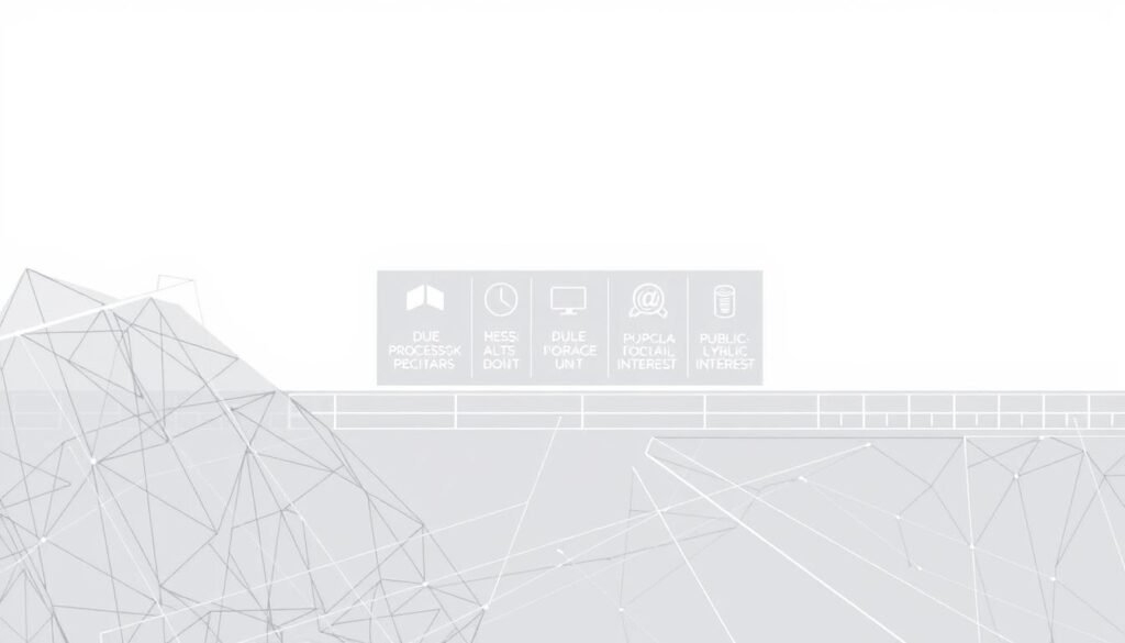 A detailed digital illustration showcasing procedural guardrails for administrative acts revocation. In the foreground, intricate geometric shapes and lines representing the legal framework and regulations governing the revocation process. In the middle ground, a series of icons and symbols denoting key steps and considerations, such as due process, proportionality, and public interest. The background features a subtle gradient, evoking a sense of authority and formality. The overall composition conveys a balanced, methodical approach to the administrative revocation procedures, with a focus on the essential safeguards and principles that must be respected. A detailed digital illustration showcasing procedural guardrails for administrative acts revocation. In the foreground, intricate geometric shapes and lines representing the legal framework and regulations governing the revocation process. In the middle ground, a series of icons and symbols denoting key steps and considerations, such as due process, proportionality, and public interest. The background features a subtle gradient, evoking a sense of authority and formality. The overall composition conveys a balanced, methodical approach to the administrative revocation procedures, with a focus on the essential safeguards and principles that must be respected.