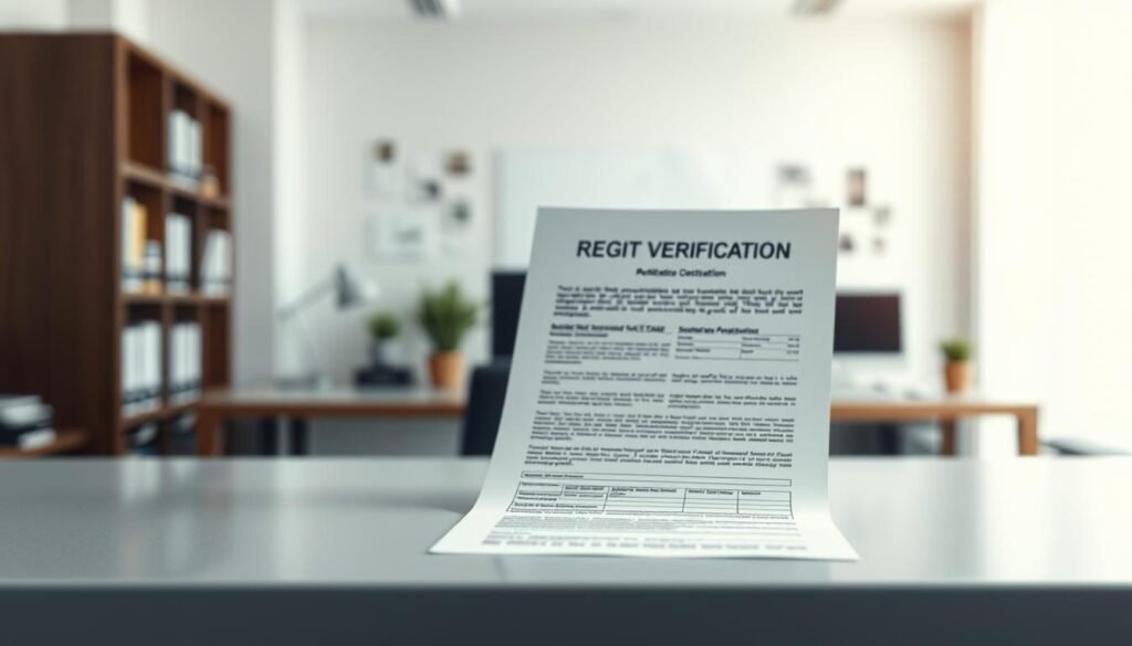 A detailed rendering of a registro verification document, set against a professional office backdrop. The document is prominently displayed on a clean, modern desk, illuminated by soft, directional lighting to emphasize its importance. The middle ground features a blurred, out-of-focus office environment, with subtle hints of bookshelves, a computer monitor, and other work tools, conveying a sense of a diligent, process-driven workspace. The background is a neutral, slightly muted tone, allowing the registro verification document to be the central focus. The overall mood is one of precision, attention to detail, and a commitment to compliance and process management. A detailed rendering of a registro verification document, set against a professional office backdrop. The document is prominently displayed on a clean, modern desk, illuminated by soft, directional lighting to emphasize its importance. The middle ground features a blurred, out-of-focus office environment, with subtle hints of bookshelves, a computer monitor, and other work tools, conveying a sense of a diligent, process-driven workspace. The background is a neutral, slightly muted tone, allowing the registro verification document to be the central focus. The overall mood is one of precision, attention to detail, and a commitment to compliance and process management.