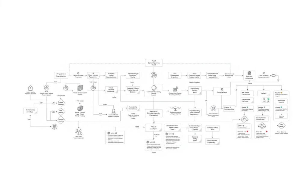 A highly detailed, technical diagram depicting the "Flujo de atención registro único" workflow. Set against a clean, minimalist white background, the image showcases a crisp, engineering-inspired visual style. In the foreground, a complex system of interconnected shapes, lines, and icons illustrate the various steps and touchpoints of the registration process. The middle ground features clearly labeled sections denoting key stages, inputs, and outputs. In the background, subtle grid patterns and faint organizational charts provide additional context and depth. The overall composition conveys a sense of order, efficiency, and professionalism, reflecting the authoritative nature of the subject matter. A highly detailed, technical diagram depicting the "Flujo de atención registro único" workflow. Set against a clean, minimalist white background, the image showcases a crisp, engineering-inspired visual style. In the foreground, a complex system of interconnected shapes, lines, and icons illustrate the various steps and touchpoints of the registration process. The middle ground features clearly labeled sections denoting key stages, inputs, and outputs. In the background, subtle grid patterns and faint organizational charts provide additional context and depth. The overall composition conveys a sense of order, efficiency, and professionalism, reflecting the authoritative nature of the subject matter.