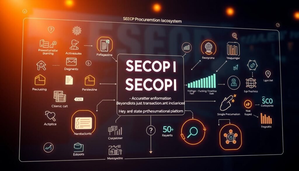 A modern, sleek digital interface showcasing a comprehensive SECOP II ecosystem, highlighting the flow of information beyond just transactional data. Crisp icons, graphs, and visualizations convey the depth and complexity of this state procurement platform. Vibrant, minimalist design creates a sense of transparency and accessibility. Warm, indirect lighting illuminates the various touchpoints and interconnected components, reflecting the transparency and interconnectedness of the SECOP II system. The composition emphasizes the depth of information available, inviting the viewer to explore the breadth of this digital ecosystem. A modern, sleek digital interface showcasing a comprehensive SECOP II ecosystem, highlighting the flow of information beyond just transactional data. Crisp icons, graphs, and visualizations convey the depth and complexity of this state procurement platform. Vibrant, minimalist design creates a sense of transparency and accessibility. Warm, indirect lighting illuminates the various touchpoints and interconnected components, reflecting the transparency and interconnectedness of the SECOP II system. The composition emphasizes the depth of information available, inviting the viewer to explore the breadth of this digital ecosystem.