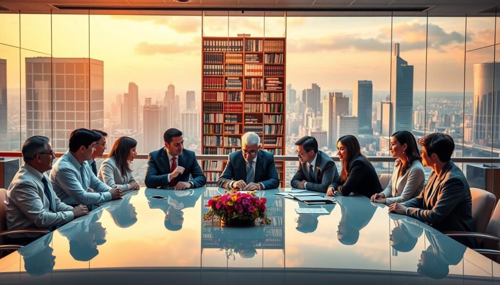 A vibrant, high-resolution scene showcasing the intricacies of public procurement. In the foreground, a diverse group of individuals - government officials, procurement specialists, and industry representatives - engaged in a lively discussion around a glossy conference table, illuminated by warm, directional lighting. In the middle ground, a towering bookshelf filled with legal codes and international frameworks, symbolizing the global standards and best practices that shape state contracting transparency. The background features a panoramic view of a modern city skyline, hinting at the far-reaching impact of public procurement policies. The overall mood is one of collaboration, transparency, and a shared commitment to ethical, efficient, and effective public contracting. A vibrant, high-resolution scene showcasing the intricacies of public procurement. In the foreground, a diverse group of individuals - government officials, procurement specialists, and industry representatives - engaged in a lively discussion around a glossy conference table, illuminated by warm, directional lighting. In the middle ground, a towering bookshelf filled with legal codes and international frameworks, symbolizing the global standards and best practices that shape state contracting transparency. The background features a panoramic view of a modern city skyline, hinting at the far-reaching impact of public procurement policies. The overall mood is one of collaboration, transparency, and a shared commitment to ethical, efficient, and effective public contracting.