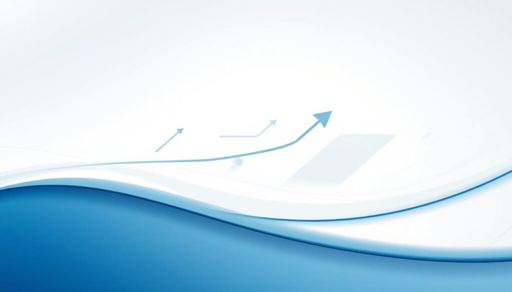 A detailed illustration of a smooth, flowing line representing the concept of "línea" in a business context. In the foreground, the line is illustrated with a slight gradient, transitioning from deep blue to lighter shades, creating a sense of depth. The middle ground features abstract geometric shapes and arrows that symbolize navigation and pathways, subtly blended with a modern digital interface look. The background is an elegant gradient of soft whites and grays, suggesting a professional and organized atmosphere. Soft, diffused lighting casts gentle shadows, giving the image a sense of motion and fluidity. The overall mood is one of clarity, guidance, and professionalism, ideal for aiding visual comprehension in a technical setting.